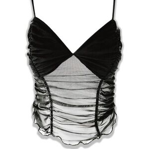 Elegant Black Ruched Pebby Forevee Eyes Up Here Tank Top